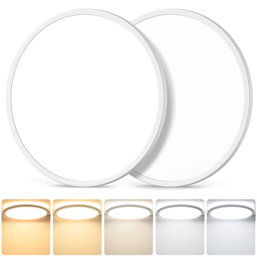 12 Inch 3200LM Dimmable LED Flush Mount Ceiling Lights, 2-Pack