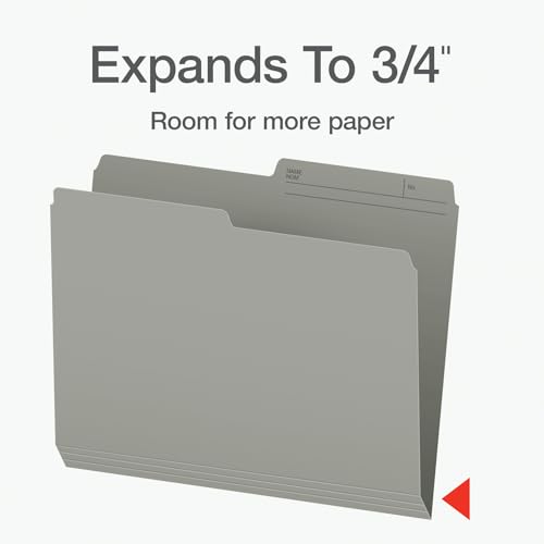 Pendaflex File Folders, 1/2 Cut Tab, Letter Size, Gray, Durable Paper Stock, 100/Box, Ideal for Office/Home/School File Organization, Made in Canada image 6