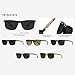 weiyuchen Square Frame Sunglasses Tr90 Uv400 Polarized Sun Glasses Fashion Male Acetate Temple Driving Eyewear (black)