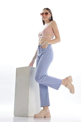 Image of RAGZO Relaxed Fit Jeans for Women || Women High Waist Jeans Pants || Flare Denim Jeans || Loose Fit Jeans for Women
