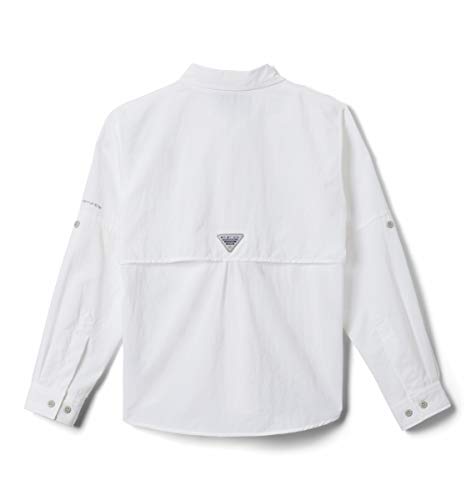 Columbia Boy's Bahama Long Sleeve Shirt, White, Large