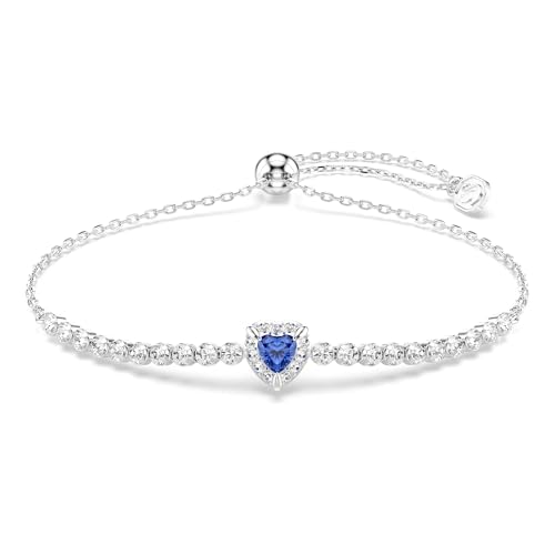 Swarovski Bracelet One, Tailles variées, Cœur, Bleu, Métal rhodié