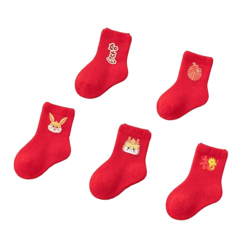 Toddler Socks, 5 Pair Colorful Baby Socks Fleece-Lined Newborn Winter Sock Cozy & Thick Warm Sock for 0 to 12 Month