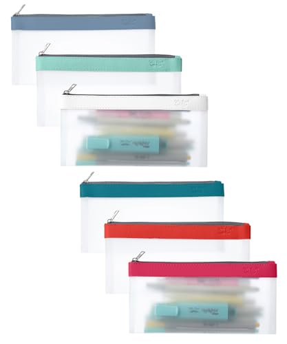 Image of Mr. Pen- Clear Pencil Pouch, 8.50 inchx4.25 inch, 6 Pack, Durable TPU Material | Medium Water-Resistant Pencil Bags with Smooth Zipper, Multipurpose Clear Pouch for Stationery, School, Office