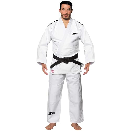 Starpro Judo Single Weave Gi 550 Gramos Mezcla de algodón Premium Blanco Judogi Profesional para Entrenamiento y competición Hombres y Mujeres