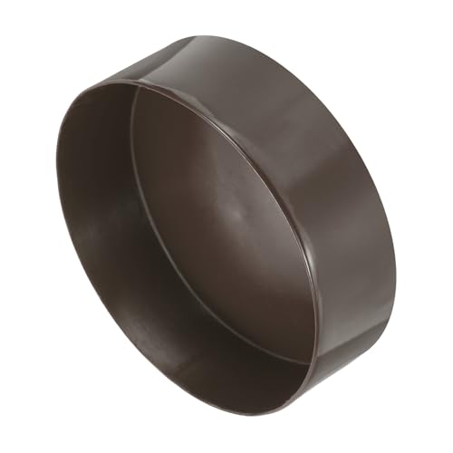 Image of uxcell 4pcs Rubber End Caps 180mm(7 1 /16 Inch) ID x 80mm(3 1 /8 Inch) H Vinyl Round End Cap Cover Screw Thread Protectors Brown
