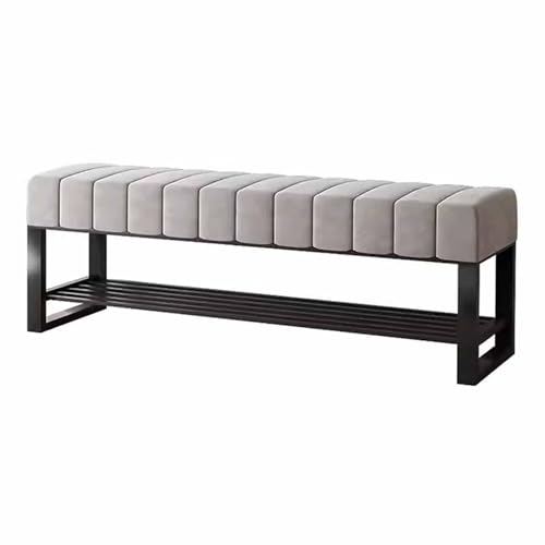 Banc à chaussures en métal et velours pour entrée compacte - 2