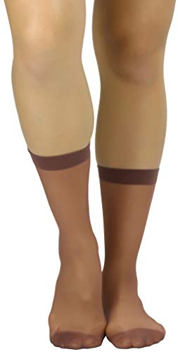 Image of ToBeInStyle Women's Pack of 6 Trendy Sheer Nylon Crew Sock Stockings