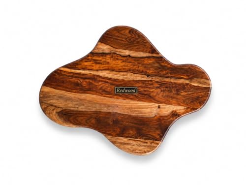 Image of REDWOOD Wooden Cloud Shape Minimalist Coffee Table for Living Room | Sheesham Wood Centre Table | Sofa Hall Tea /Teapoy End Table for Home & Office Furniture | Brown Finish