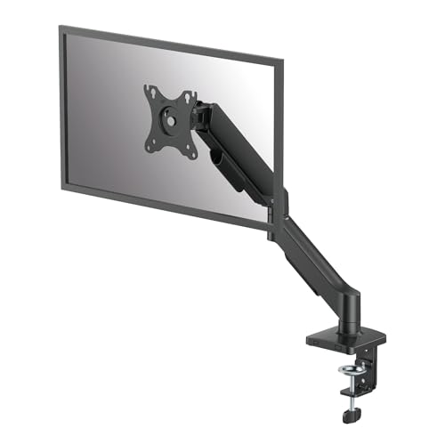 Image of Fellowes Everyday Plus Single Gas Spring Monitor Arm Supports up to 32 inch Screens Weighing 4.4-19.84 lbs, Height Adjusting, Tilt, Swivel, Rotate, VESA 75 /100, Clamp or Grommet Mount, Cable Management