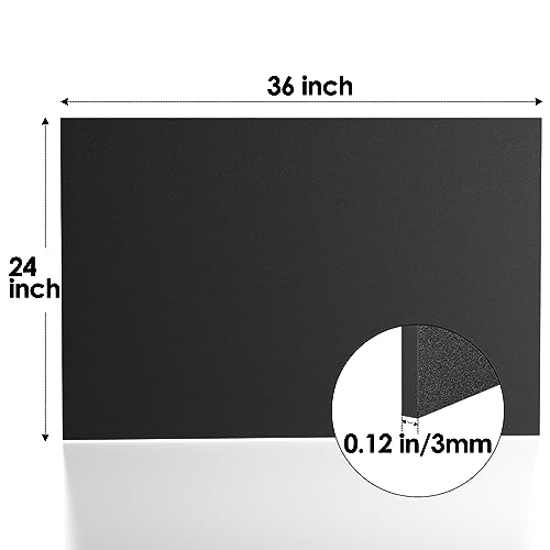 Image of ABS Plastic Sheet 1 /8 inch x 36 inch x 24 inch,Dual-Surface - Textured & Smooth, 2 Pack | Black Rigid Thermoplastic Board for Signs, Crafts, DIY Projects
