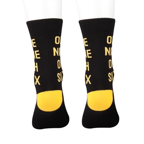 CENWA 1 Pair One Nine Oh Six Black And Gold Socks Brother Gift2