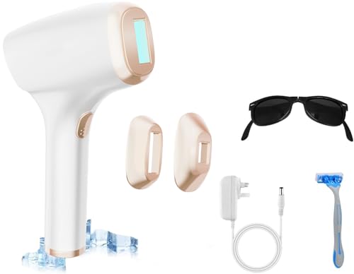 Depiladora Luz Pulsada 3 en 1, HR/RA/SC Depiladora Laser con Función de Refrigeración, 2 Modos, 9 Niveles de Energía, Depiladora láser IPL para Hombres y Mujeres, Rostro, Axilas, Bikini y Axilas