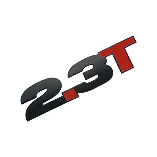 Image of 2Pc 2.3T Emblem Trunk Fender 3D Badge Sticker 3M Adhesive Replacement for Mustang (Black Red)