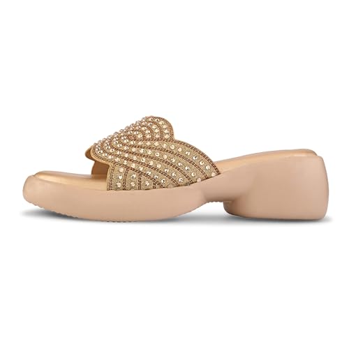 Image of Centrino Women's Sandals | Stylish Slip-On Sandals for Ladies |Elegant Slide Sandals with Butterfly Studded Embellishment Design | Lightweight and Durable Fashion Footwear (9310)