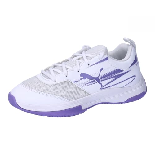 PUMA Varion II Jr Indoor Court Shoe, White-Lavender Alert, 38 EU