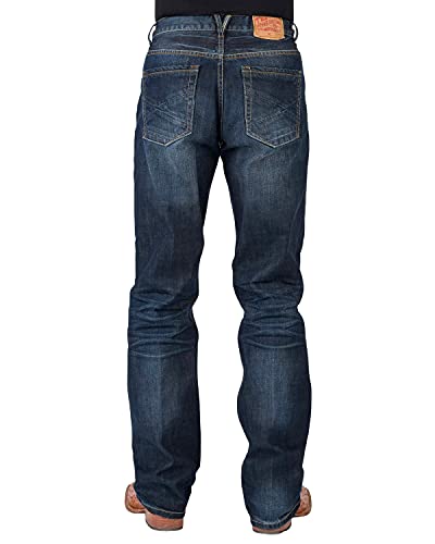 Stetson Men's Modern Fit Bootcut Jeans Blue 33W x 32L