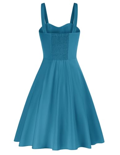 Image of Belle Poque Vintage Floral Dress for Women 2026 Summer A-line Sleeveless Flowy Midi Elegant Wedding Guest Cocktail Dress