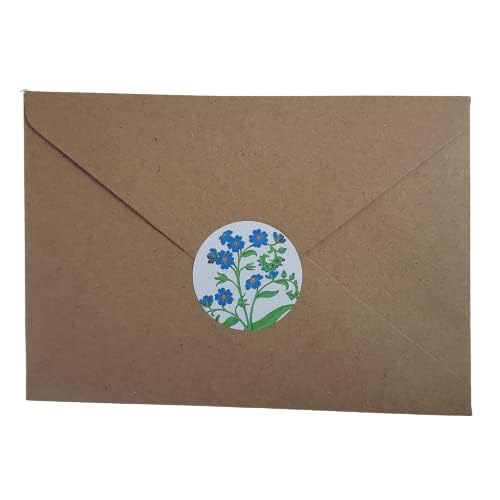 96 Forget Me Not Stickers, 40mm Diameter Matt White Sticker Seals for Gift Wrapping Forget me nots, Journaling, Scrapbooking - Image 3