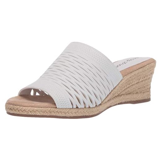 Easy Street womens Espadrille Wedge Sandal, White, 10 Narrow US