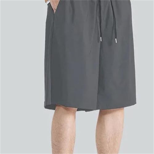 Mens Cargo Shorts Summer Casual Hiking Sports Shorts Five-Point Loose Fit Elastic Waist Drawstring Pants for Men