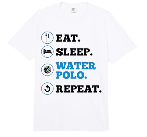 Waterpolo Player Eat Sleep Water Polo Repeat Coach Comfort Colors Adult Heavyweight T-Shirt