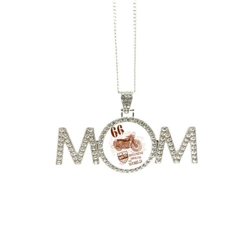 Collier motif de moto et fleurs cadeau fête des mères pour grand-mère