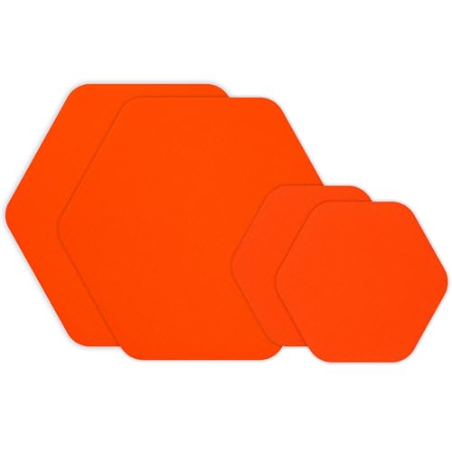 Image of GEAR AID Tenacious Tape Hex Repair Patches, 2.5 inch & 1.5 inch, Orange, 4 Count | Pre-Cut Peel-and-Stick Repair Patches for Fixing Holes, Tears and Burns in Jackets, Tents, Sleeping Bags and Gear