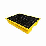 XLIHAWY Drum Containment Spill Pallet, Polyethylene Paint Bucket Tray, Industrial Garage Storage Detachable Shipping Leakproof Platform(50x36x10cm/4pcs)