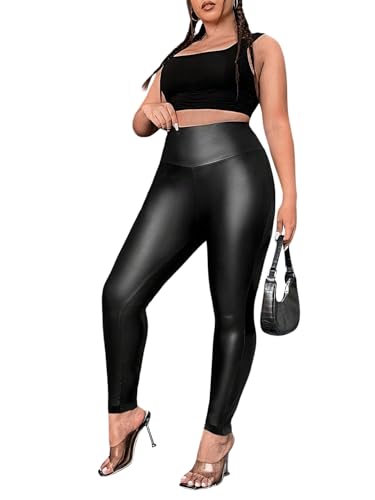 Legging en cuir stretch SweatyRocks texturé en polyuréthane techno
