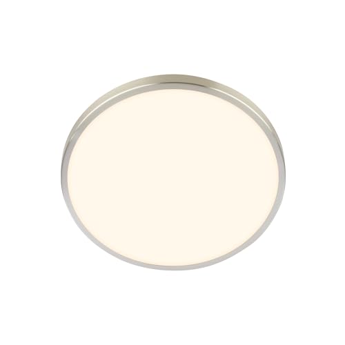 BRILONER - LED Deckenlampe mit Dekorblende, warmweiße Lichtfarbe, 10,5W, 1200lm, LED Lampe, Deckenleuchte, Wohnzimmerlampe, Küchenlampe, Deckenbeleuchtung, Flurlampe, 24 x 6 cm (DxH), Nickel-matt BRILONER - LED Deckenlampe mit Dekorblende, warmweiße Lichtfarbe, 10,5W, 1200lm, LED Lampe, Deckenleuchte, Wohnzimmerlampe, Küchenlampe, Deckenbeleuchtung, Flurlampe, 24 x 6 cm (DxH), Nickel-matt