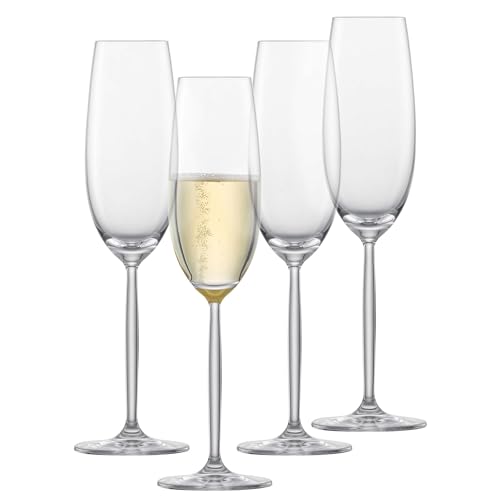 SCHOTT ZWIESEL Copas de champán Muse (set de 4), elegantes copas de champán con punta de espuma, copas de cristal Tritan aptas para lavavajillas, fabricadas en Alemania (art. nº 123673)