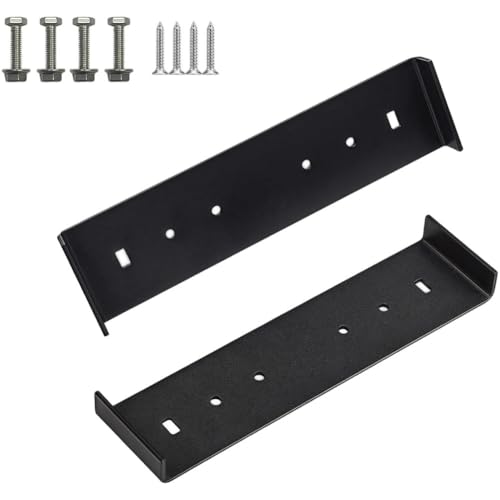 FUANA 2 soportes de montaje para buzón de correo de 8 pulgadas de ancho, soportes de soporte de metal resistentes, resistentes a la intemperie, fácil de instalar con tornillos, color negro