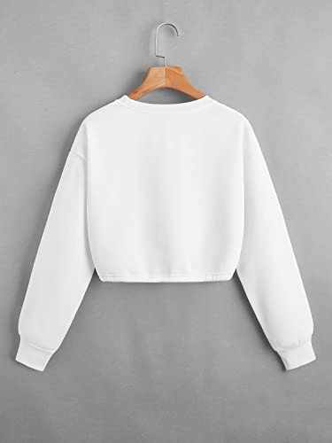 Sweat-shirt pull-rotule à manches longues graphique blanc M - 3