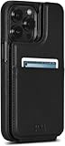 Wallet Skin, Durable Quality Leather Bifold Card Slots Wallet Case (Black, iPhone 13 / iPhone 13 Pro)