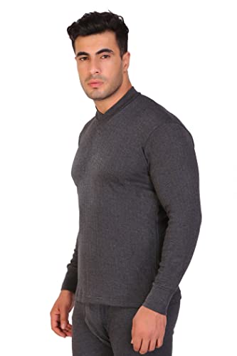 Image of T.T. Mens Anthra Slim Fit Round Neck Solid Desire Thermal Top