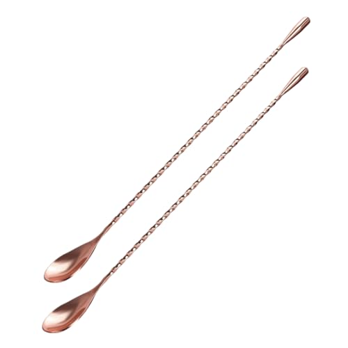 CIYODO 2pcs Bartending Spoon Caviar Spoon Stirrers for Mixed Drinks Coffee Drink Mini Whisk Mini Spoons Espresso Spoon Mini Scoops Cocktail Mixing Spoon Bar Spoon Stainless Steel