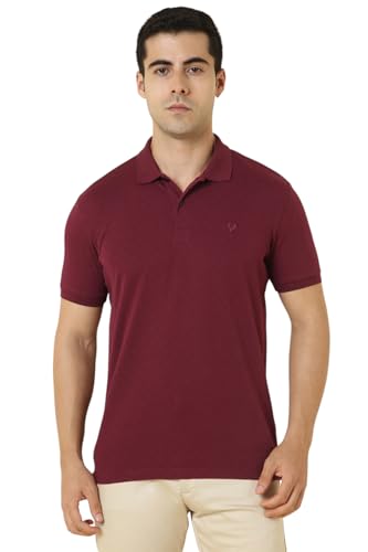Image of Allen Solly Men's Jacquard Polo T‑Shirt | Regular Fit | Polycotton Blend | Textured Knit | Smart Casual Style