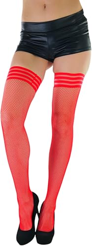 Image of ToBeInStyle Women's Modern Thin Tripple Striped Opaque Thigh High Stocking