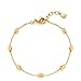 Produktbild Leonardo Arisa Armband aus Edelstahl 1 Stück, filigranes Armkettchen mit facettierten ovalen Edelstahlperlen goldfarben, Modeschmuck für Damen, 021837