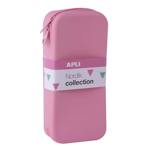APLI 20411 - Estuche de silicona XL plano Nordik rosa