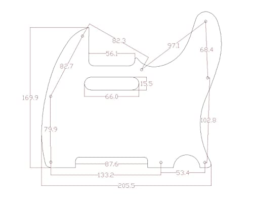 KAISH 8 Hole Tele Style Guitar Pickguard TL Pick Guard with Pickup Mounting Screw Holes for Tele/Telecaster Black/White Grid - Image 4