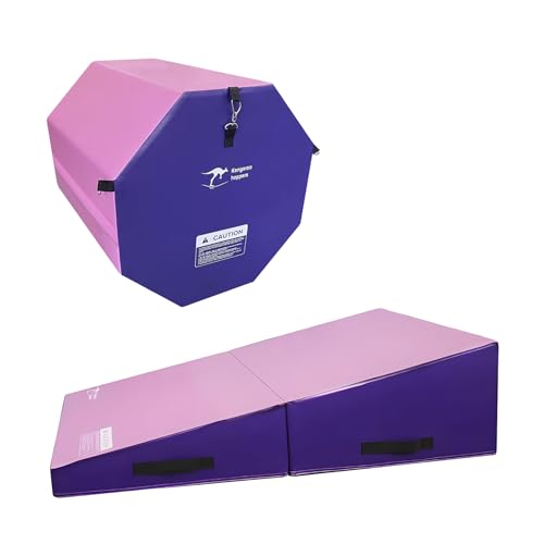 Kangaroo Hoppers Gymnastics Wedge Cheese Mat & Octagon Tumble Mat for Kids