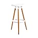 OH Sgabello da bar in legno massello per uso domestico Sgabello da bar moderno e minimalista in stile nordico Sgabelli da bar Eames Chair Chair j/Weiß