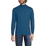 Lands' End Mens Long Sleeve Super-T Mockneck Evening Blue Tall Large