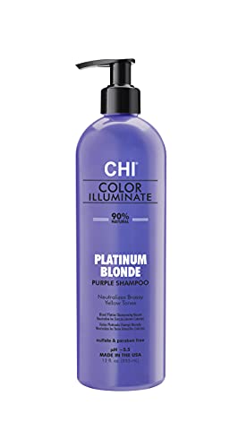 CHI Color Illuminate Shampoo, Provides Balanced Color Replenishment Between Salon Services, Sulfate, Paraben, & Cruelty-Free, Platinum Blonde, 12 Oz