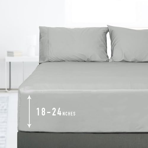 Sunflower King Fitted Sheet Sateen Silver Gray
