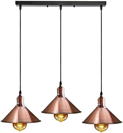 LEDSone 3-Wege-Deckenleuchte Im Retro-Design – Roségold, 3x95 Cm Verstellbare Kabel, E27 Fassungen