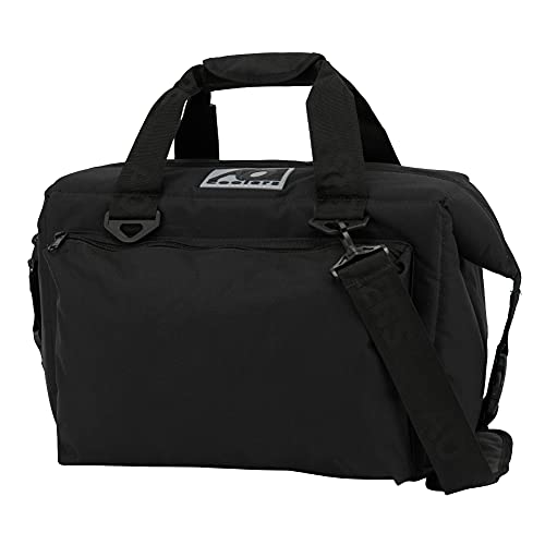 AO Coolers クーラーバッグ 24パックキャンバス デラックス ソフトクーラー AO24DXBK ブラック 約23L ソフトクーラーバッグ アウトドア