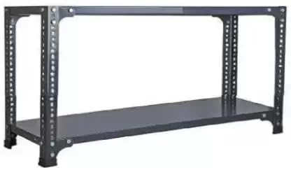 Rack chahiya Steel Slotted Angle Rack CRC Sheet 2 Shelves Multipurpose Storage Rack Painted Storage Rack, Dimension12''X24''X36'' (DA Grey) (24 Gauge)